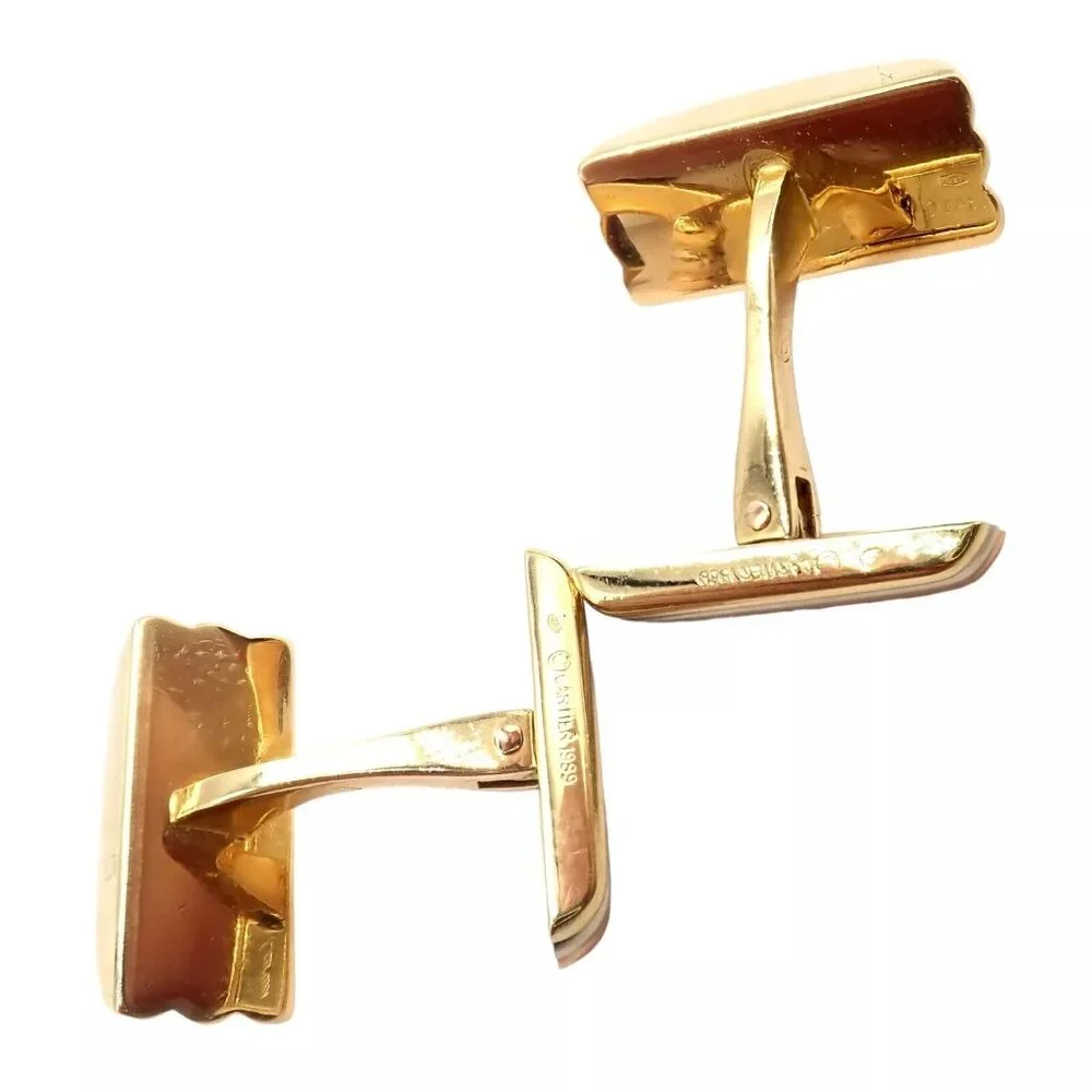 Rare! Vintage Authentic Cartier Trinity 18k Tri-Color Gold Cufflinks